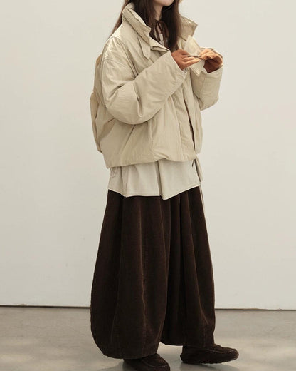 スタンドミニマルショートダウンコート 10151