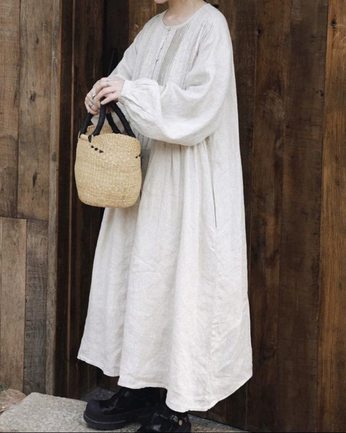 ピンタックリラックスシャツワンピース 10042