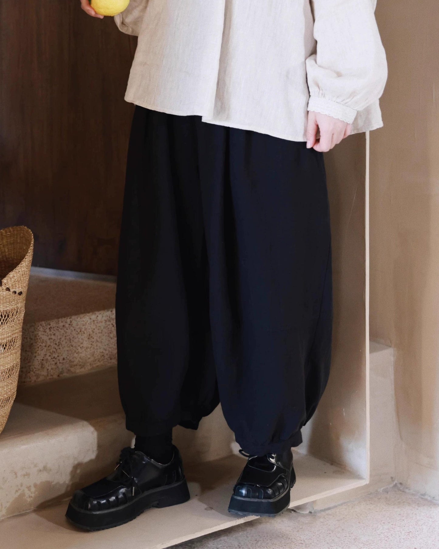 ハイウエストランタンレトロパンツ 10054