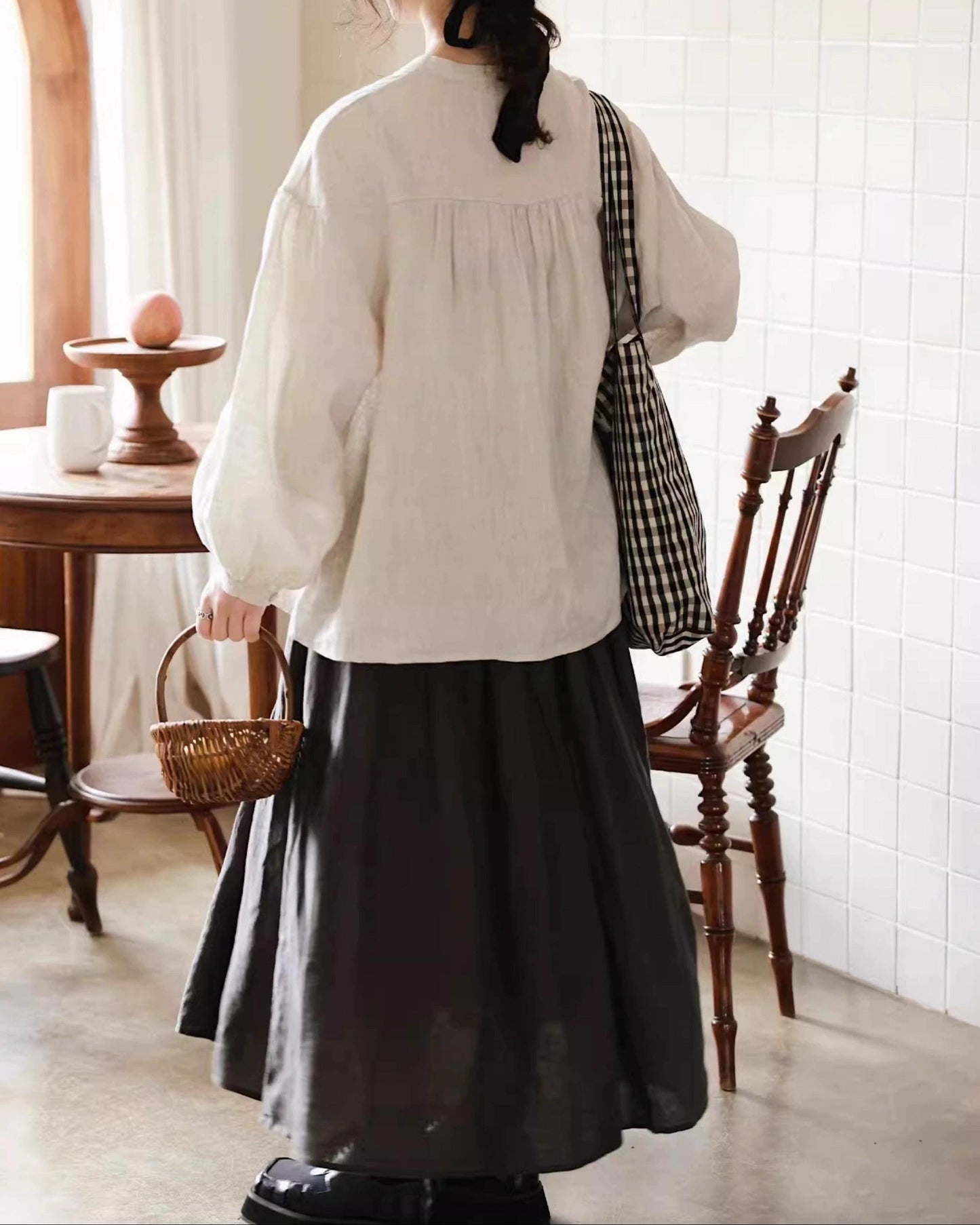 ナチュラルギャザーフレアスカート 10080