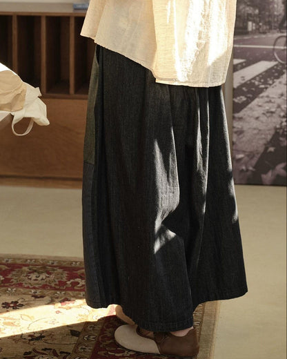 ヴィンテージチェックデニムワイドパンツ 10280