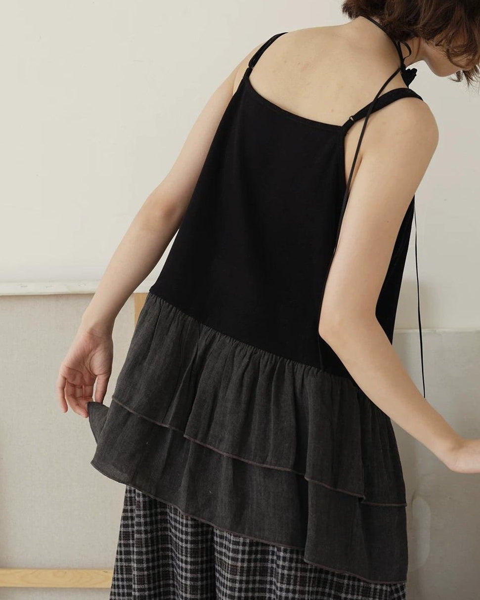 ナチュラルキャミシタフリルレイヤートップ 10191