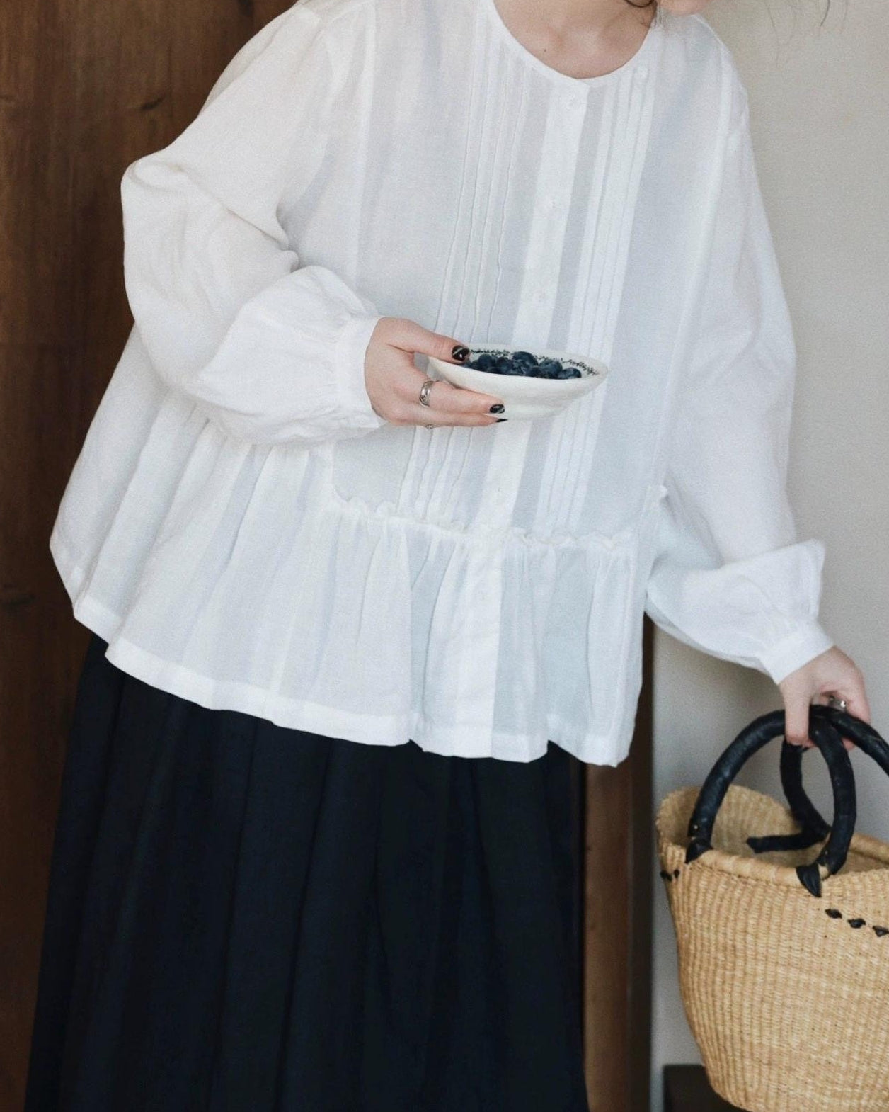 ピンタックウエストレトロブラウス 10024