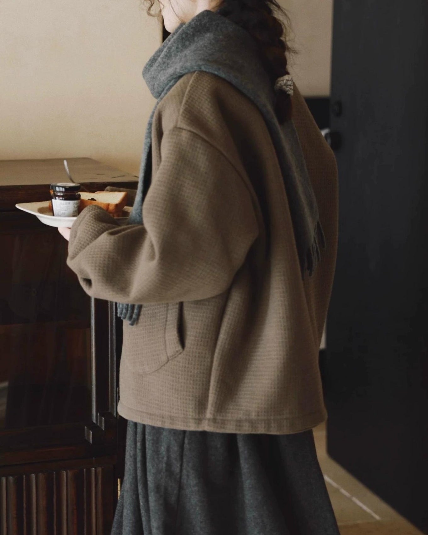 ラウンドポケットオーバーショートコート 10070