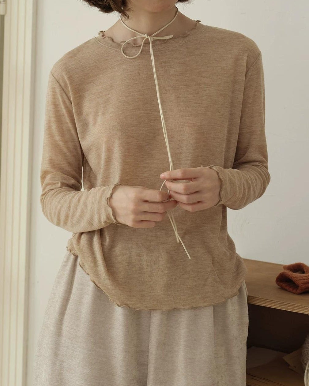 レースデザインニットトップス 10185