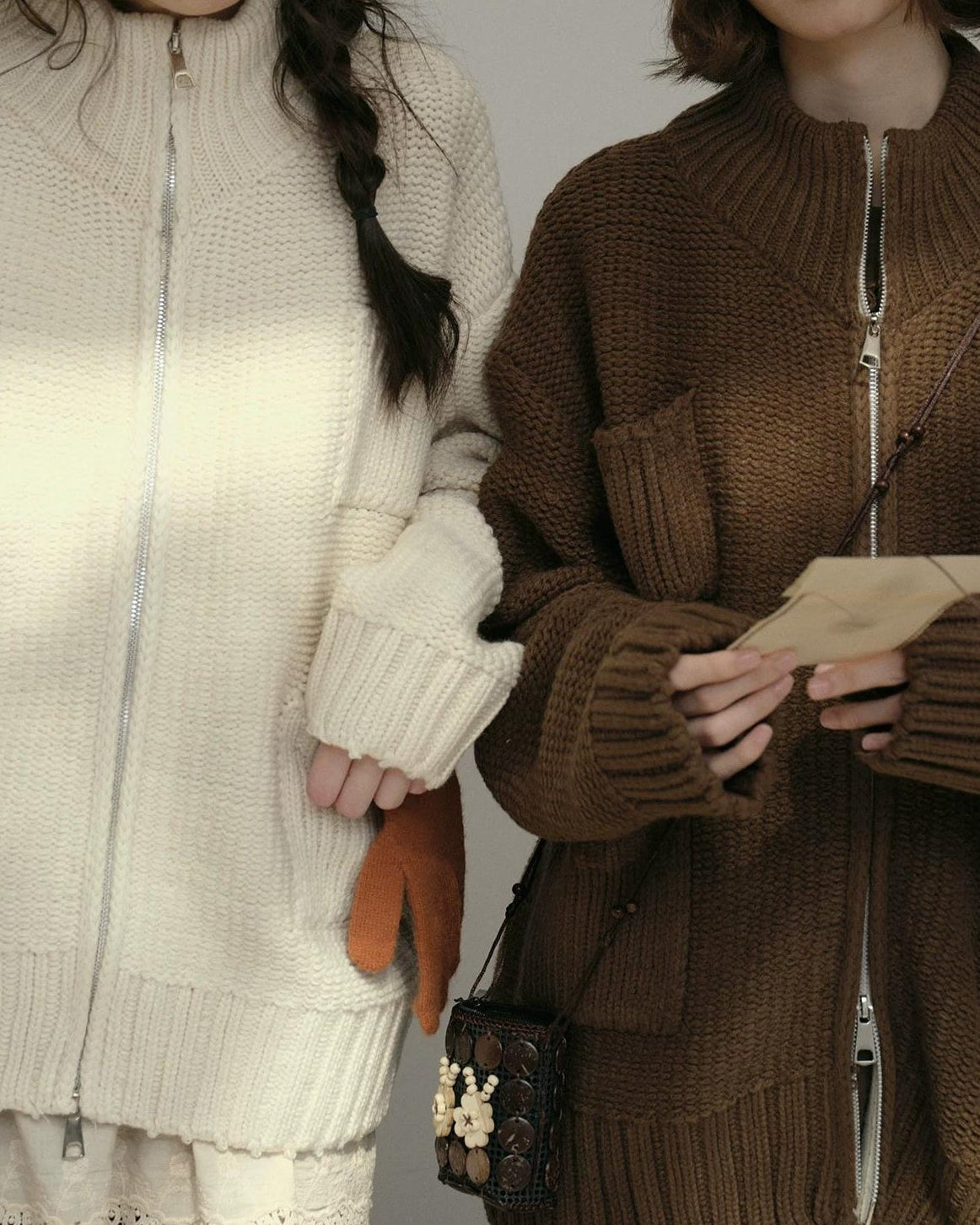 ハイネックジッパーポケットカーディガン 10174