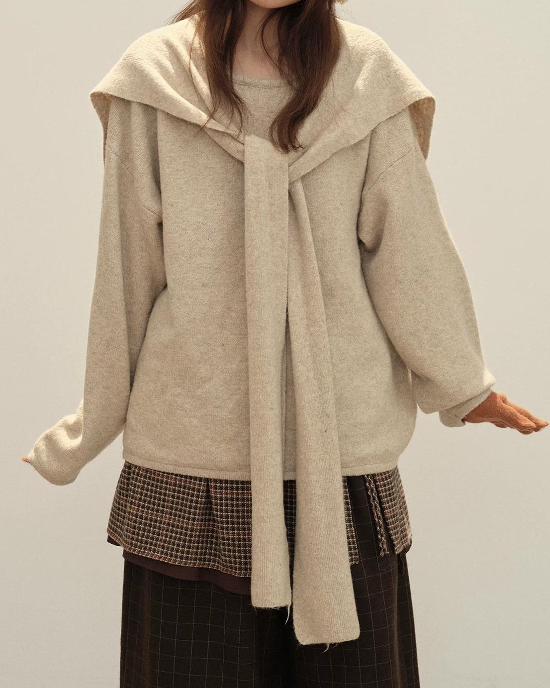 ストールレイヤーニットプルオーバー 10150