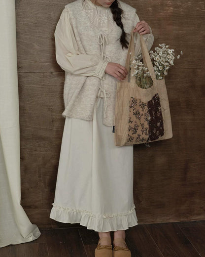 リボンアクセントニットベスト 10277