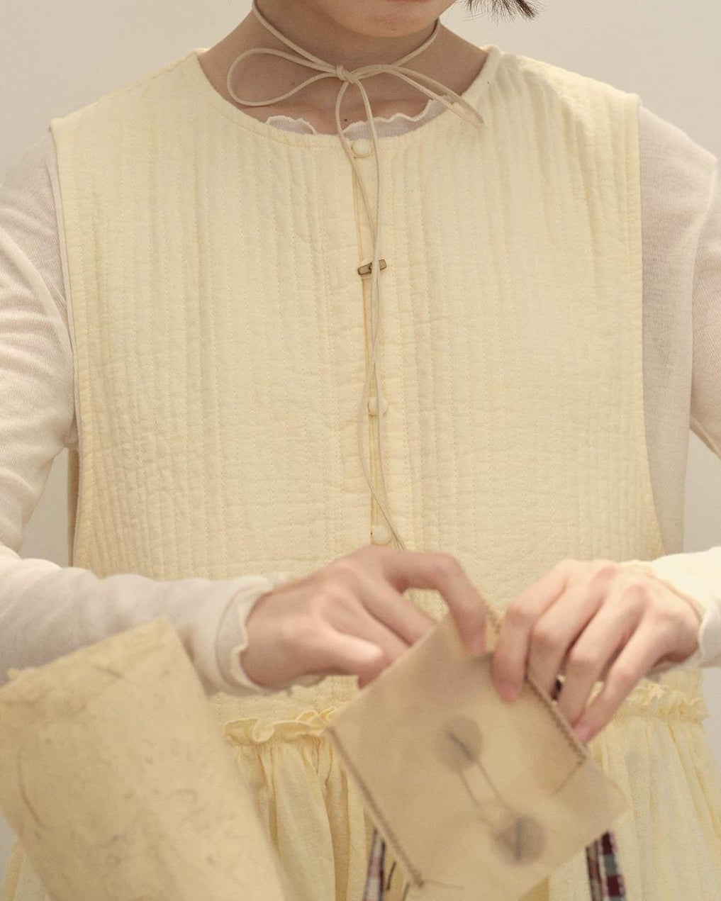 ノーディハイウエストソフトベストドレス 10145