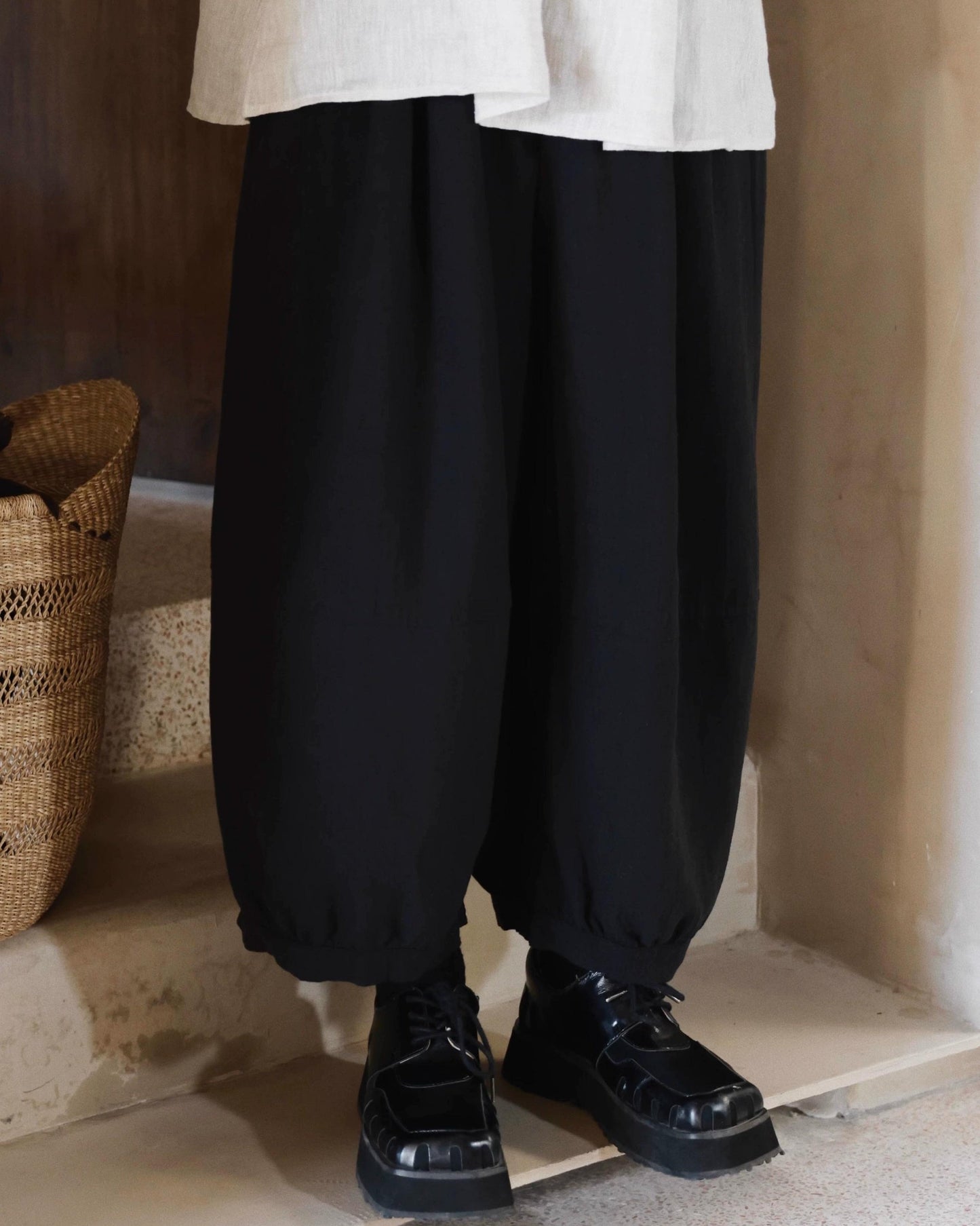 ハイウエストランタンレトロパンツ 10054