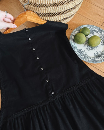 ラウンドネックレトロベストワンピース 10003