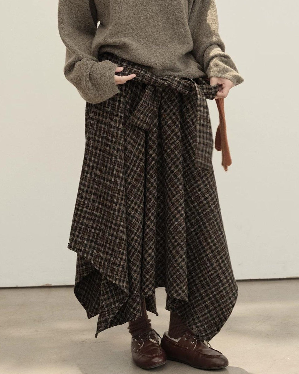 フォレストチェックアシンメトリースカート 10153