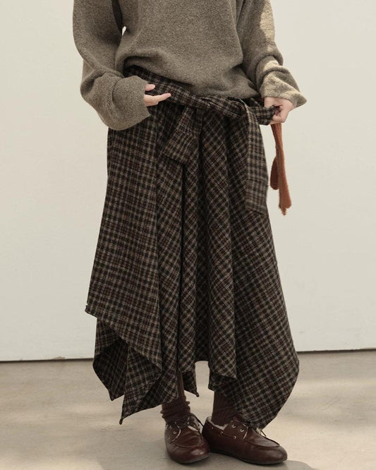 フォレストチェックアシンメトリースカート 10153