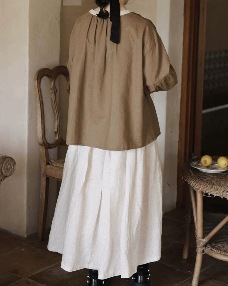 ハイウエストナチュラルAラインスカート 10040