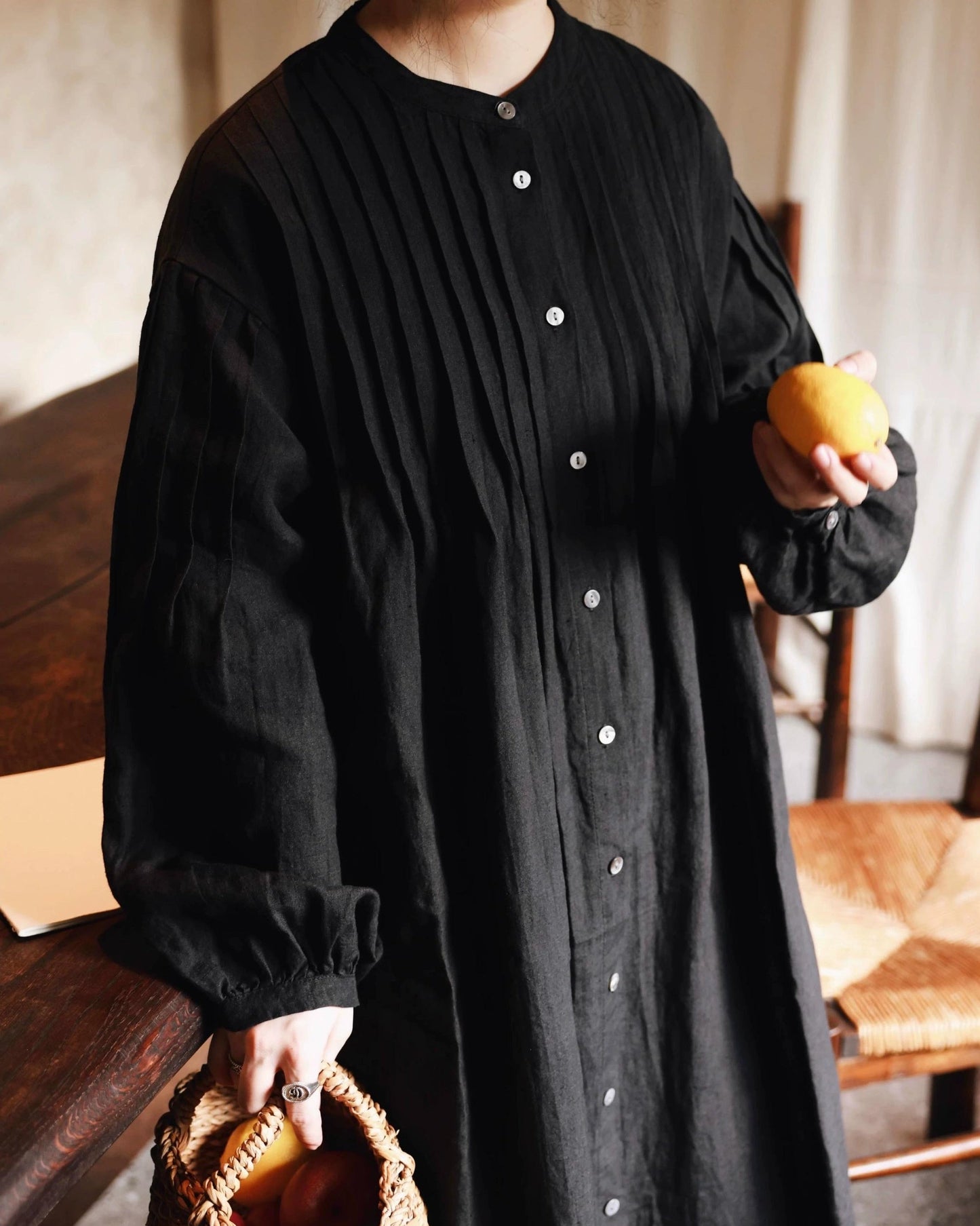 プリーツパフシャツワンピース 10050