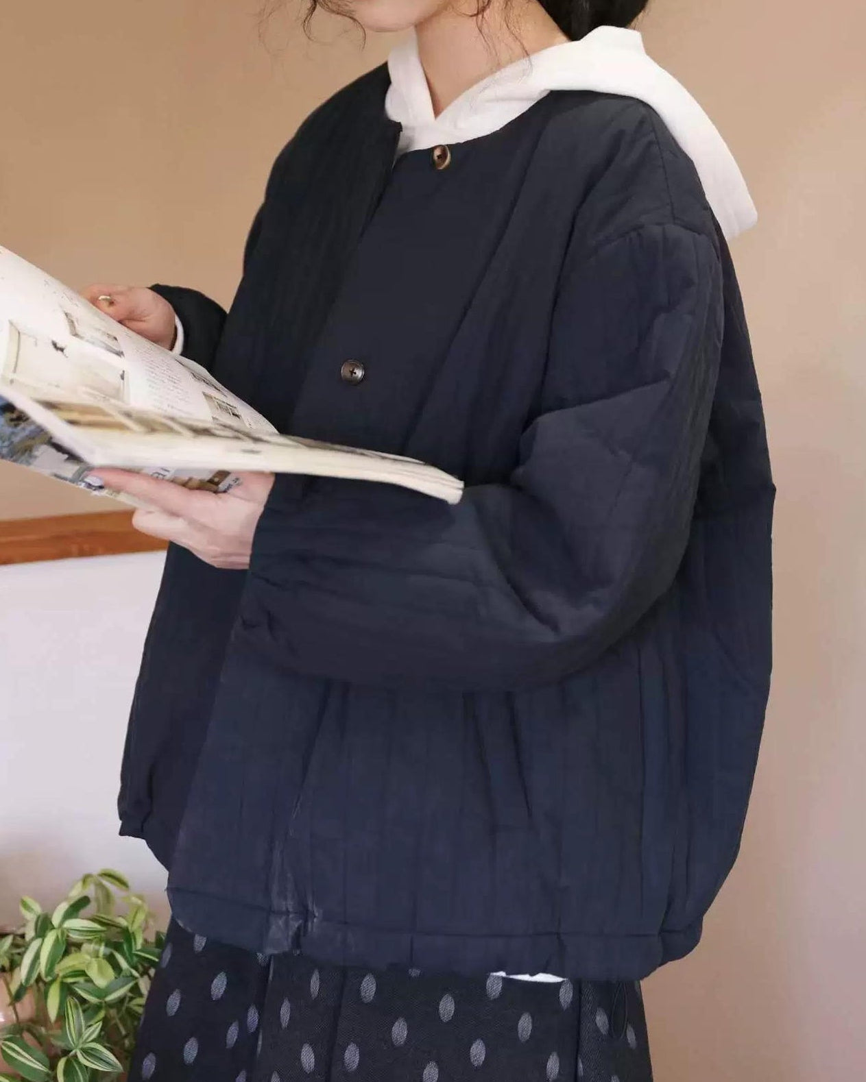 エアリーキルティング ノーカラーコート 10105