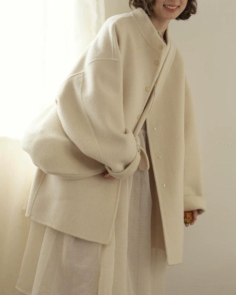 ニュアンスルーズスタンドカラーコート 10206