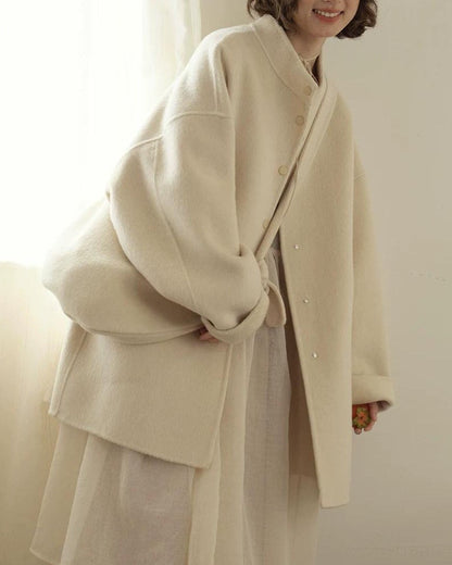 ニュアンスルーズスタンドカラーコート 10206