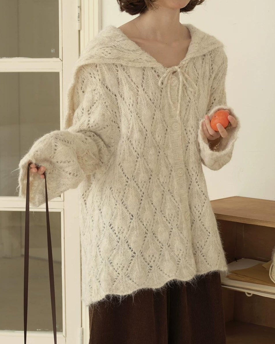 セーラーモチーフリボンニットカーディガン 10210