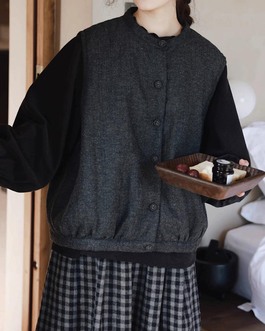 ディープヘザーシングルブレストベスト 10067