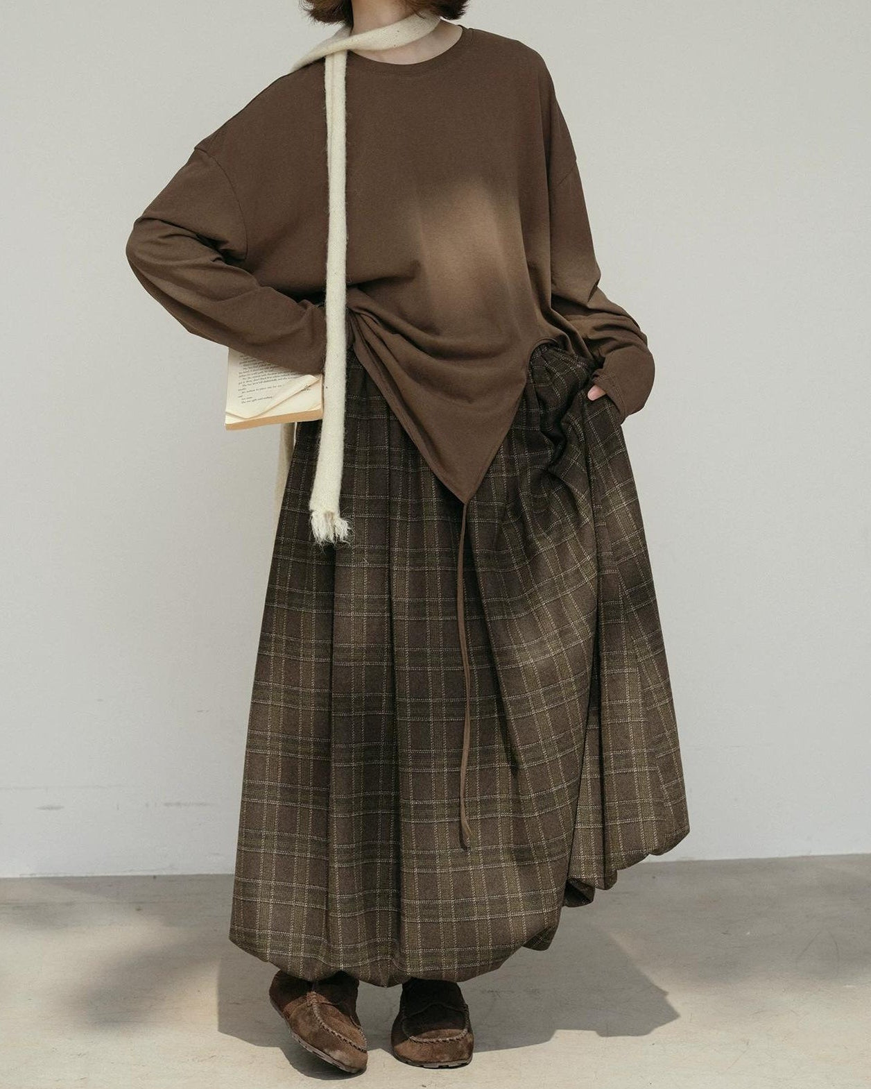 ランタンチェックミディスカート 10184