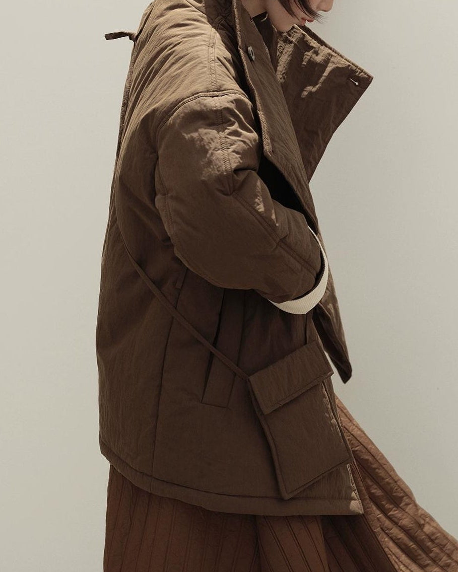 スタンドカラーミニマルノルディカ コート 10133