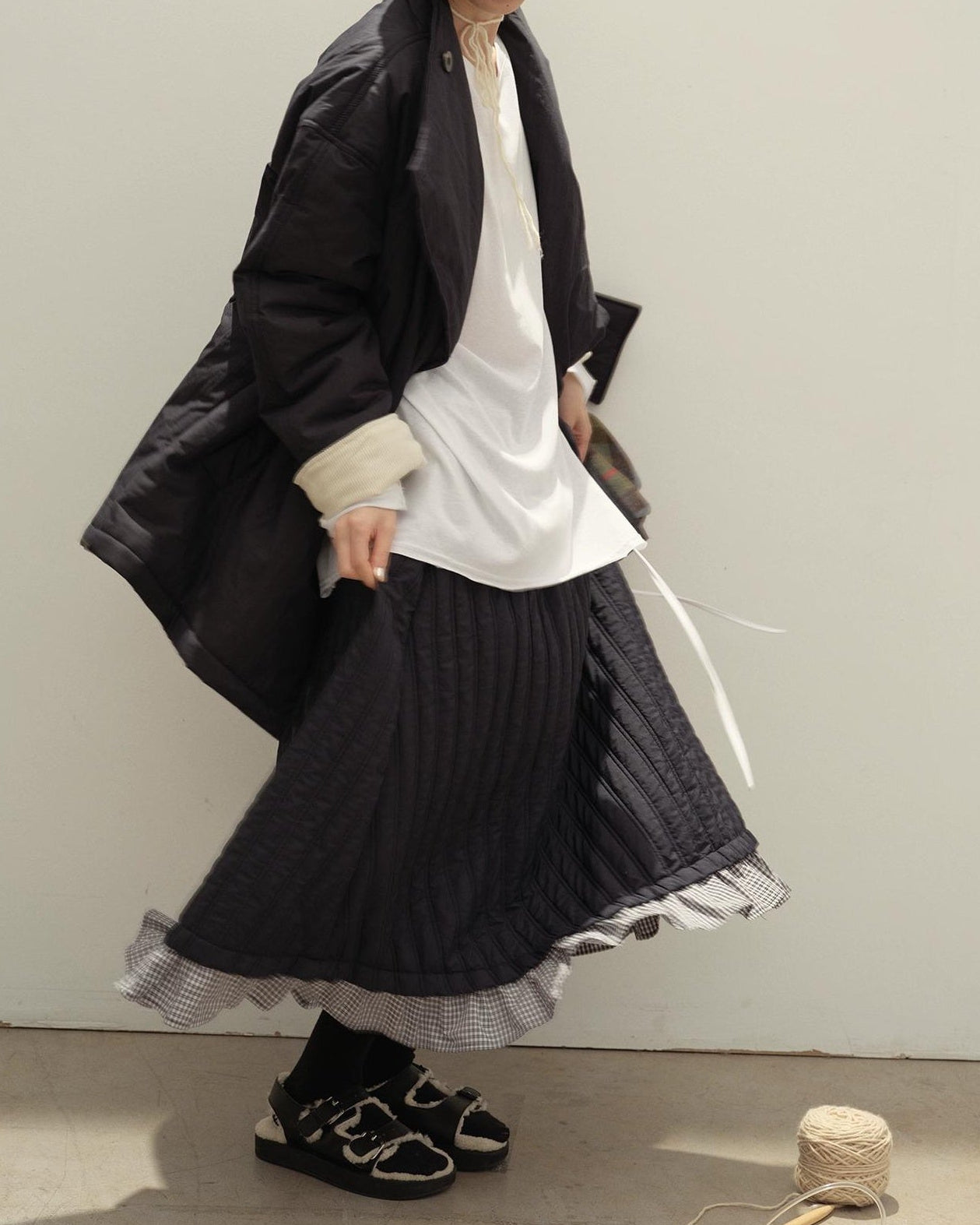 レトロチェックパッチキルトスカート 10135