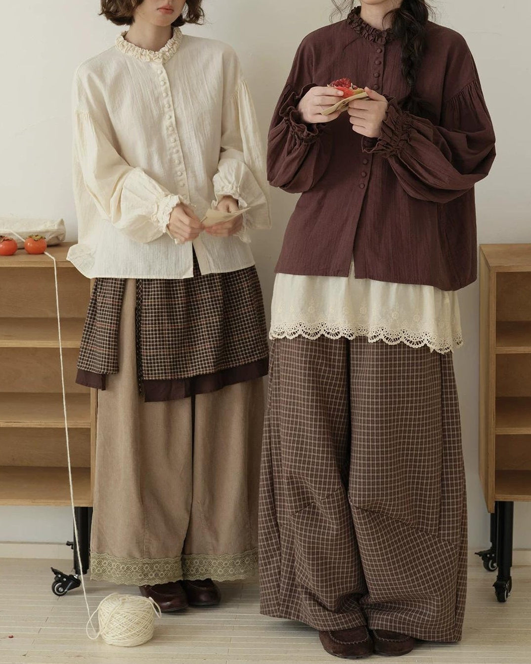 フローティフリルパフスリーブブラウス 10195