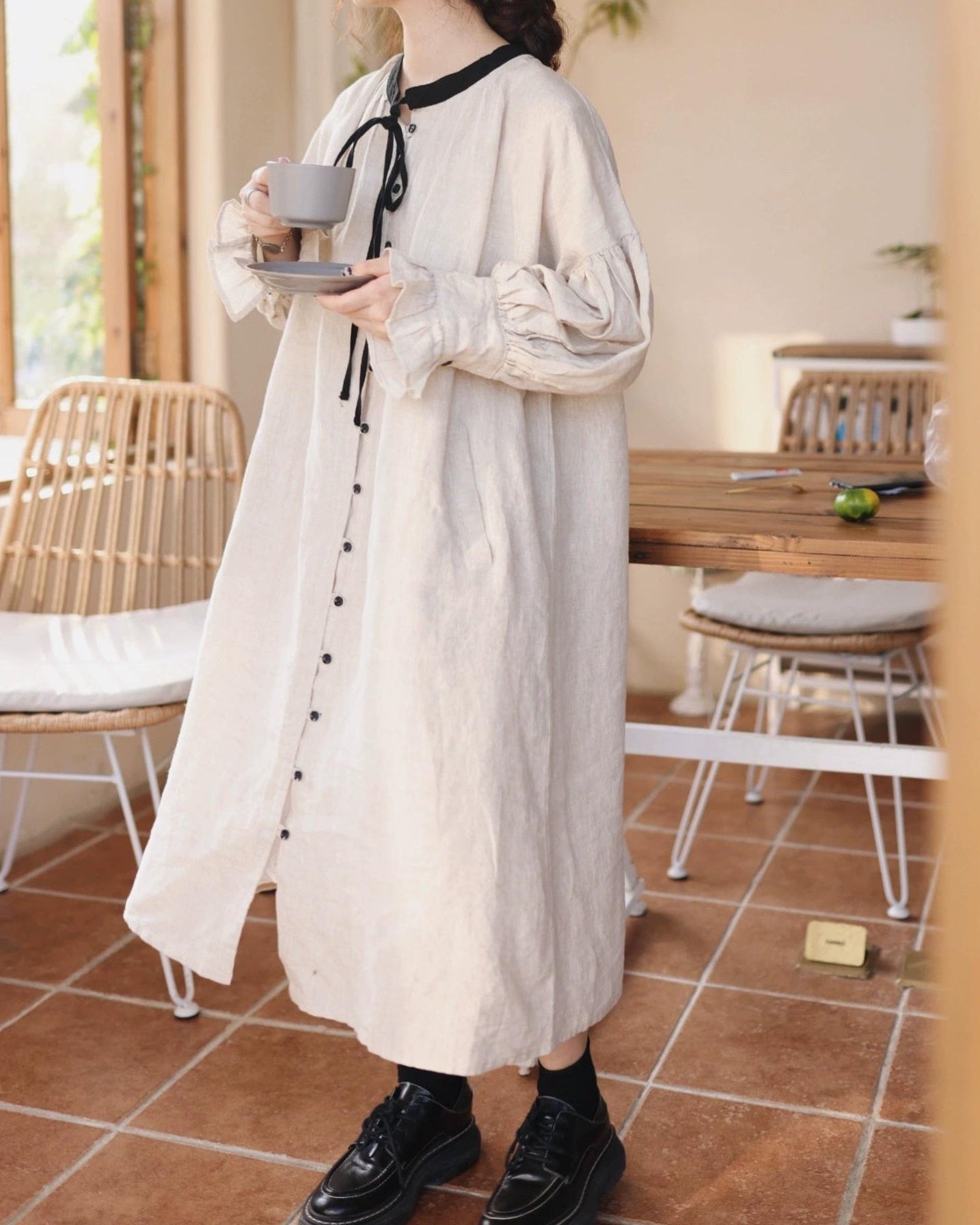 スウィートバイカラーリボンワンピース 10112