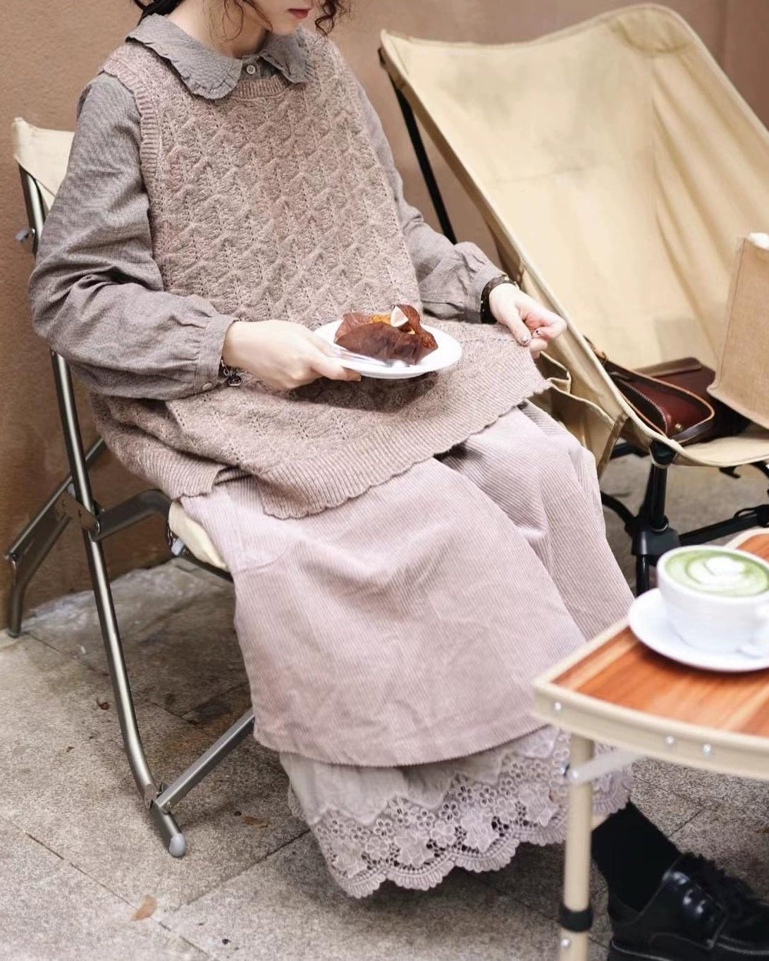 レトロポケットハイウエストコーデュロイスカート 10109