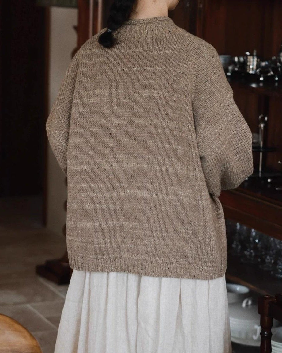 パフスリーブリラックスニットプルオーバー 10033