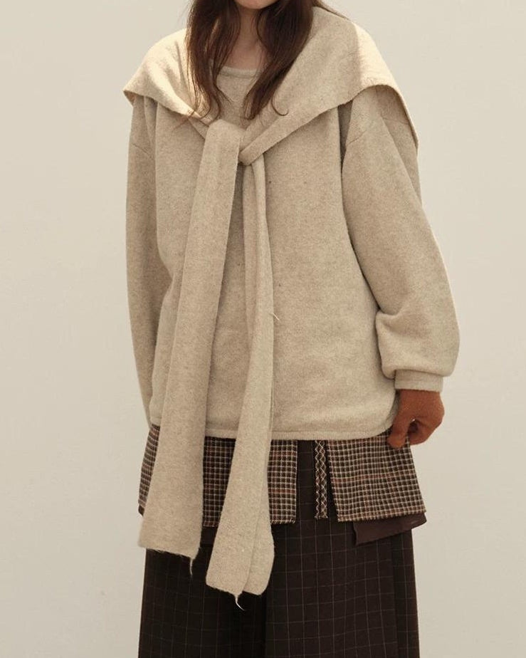 ストールレイヤーニットプルオーバー 10150