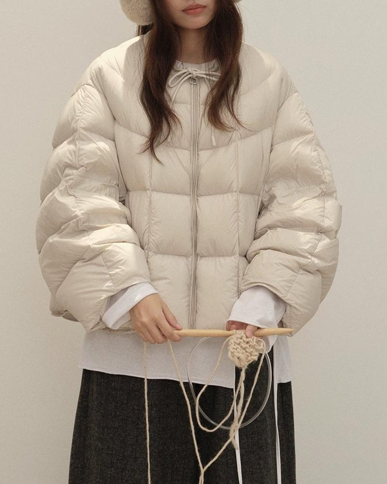 エアウォームクラウドリボンパフコート 10141