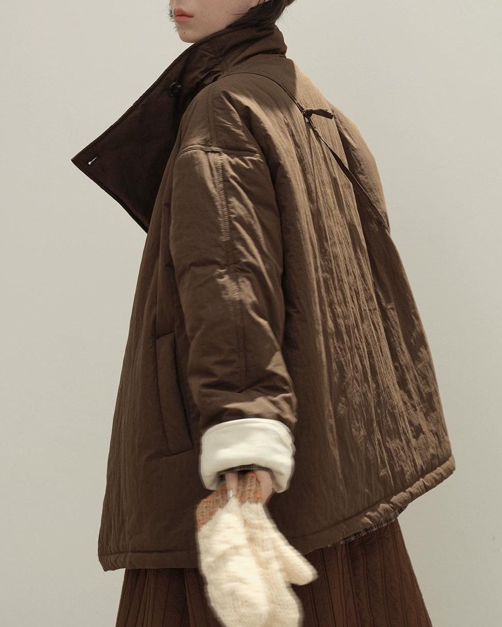 スタンドカラーミニマルノルディカ コート 10133