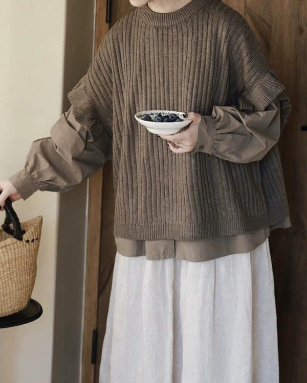 フリルカラーフレアブラウス 10023