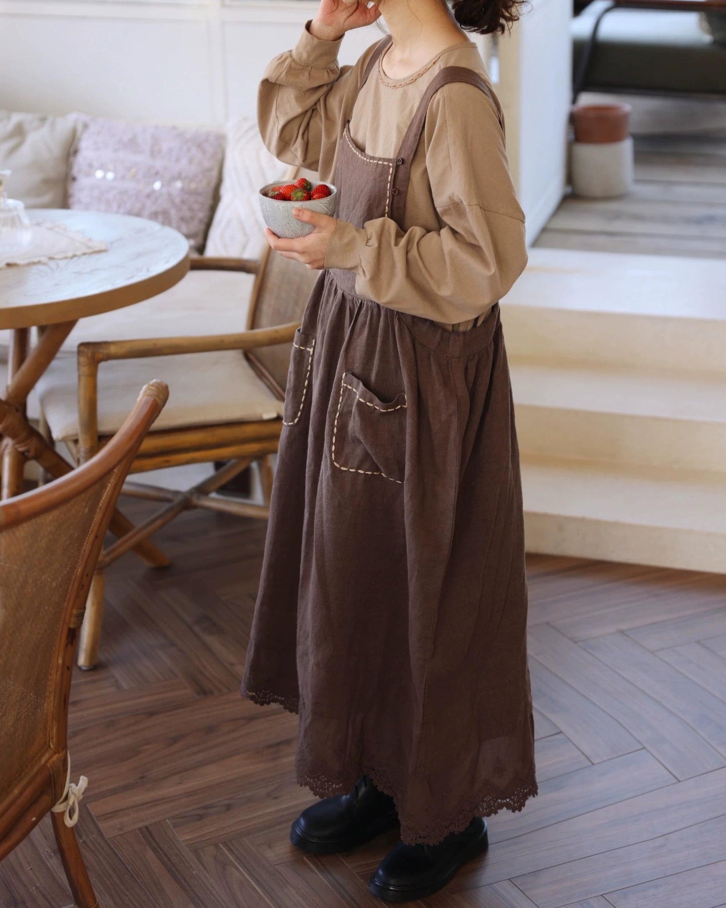 カントリーエプロンサスペンダーワンピース 10118