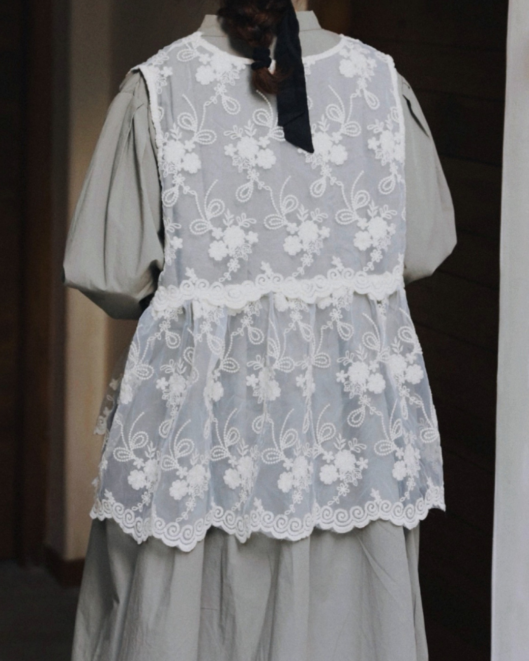 スタンドカラープリーツシャツワンピース 10088