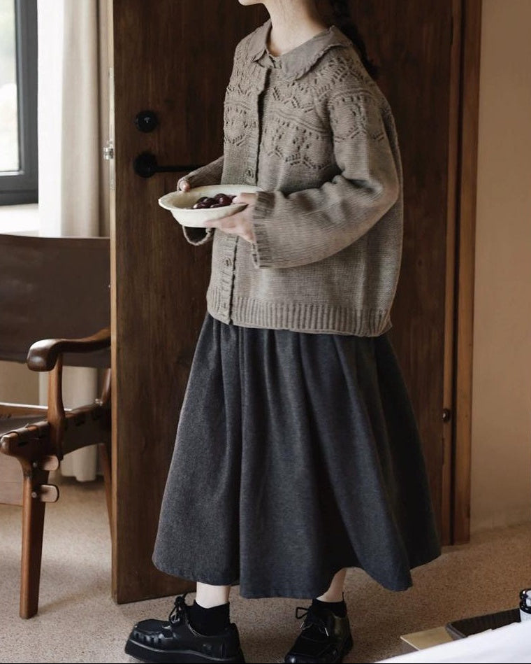 ナチュラルミディフレアスカート 10005