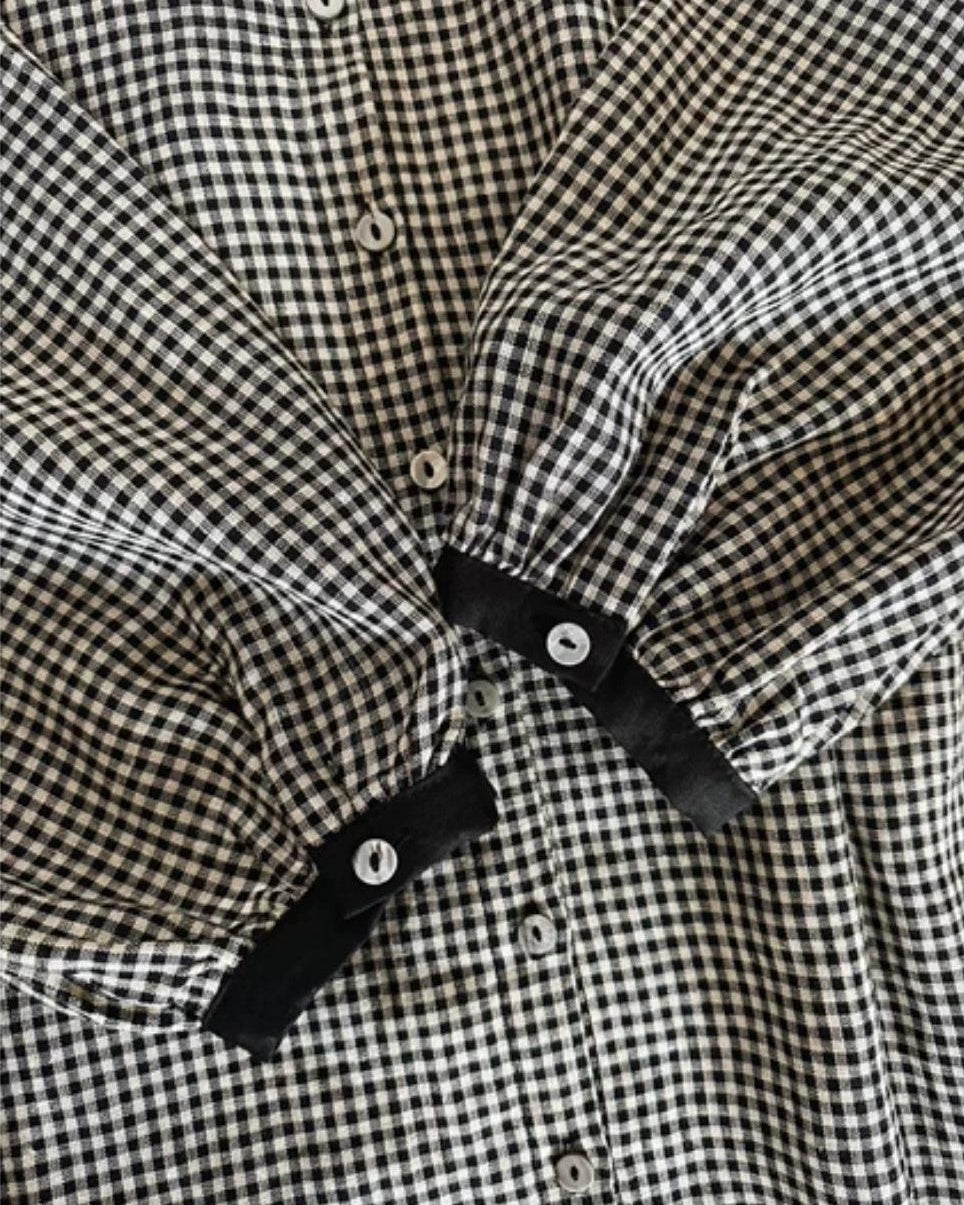 バイカラーチェック柄シャツワンピース 10026