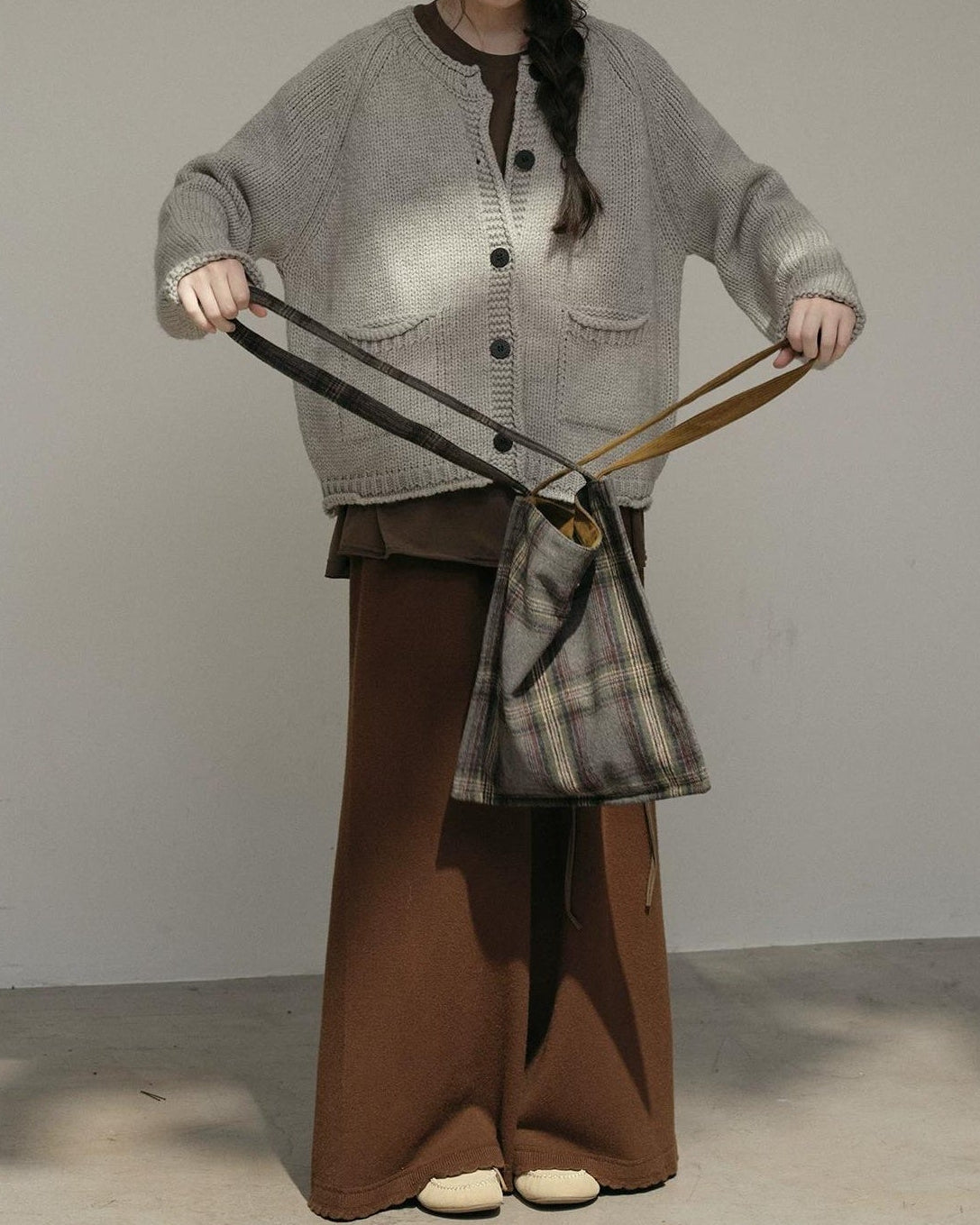 フォークポケットニットカーディガン 10179