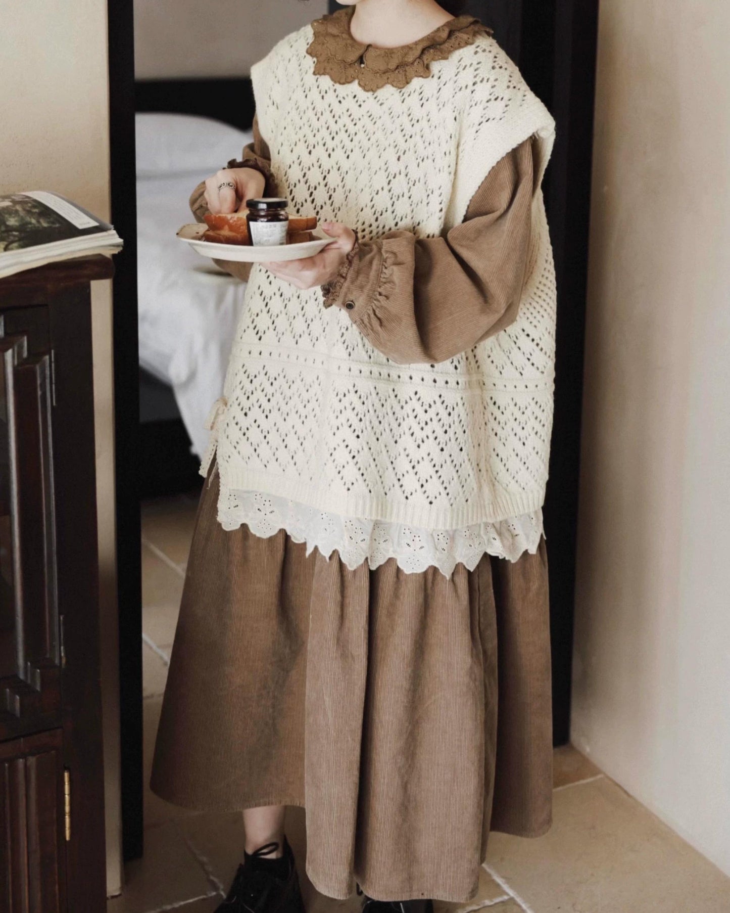 コーデュロイティアードワンピース 10069