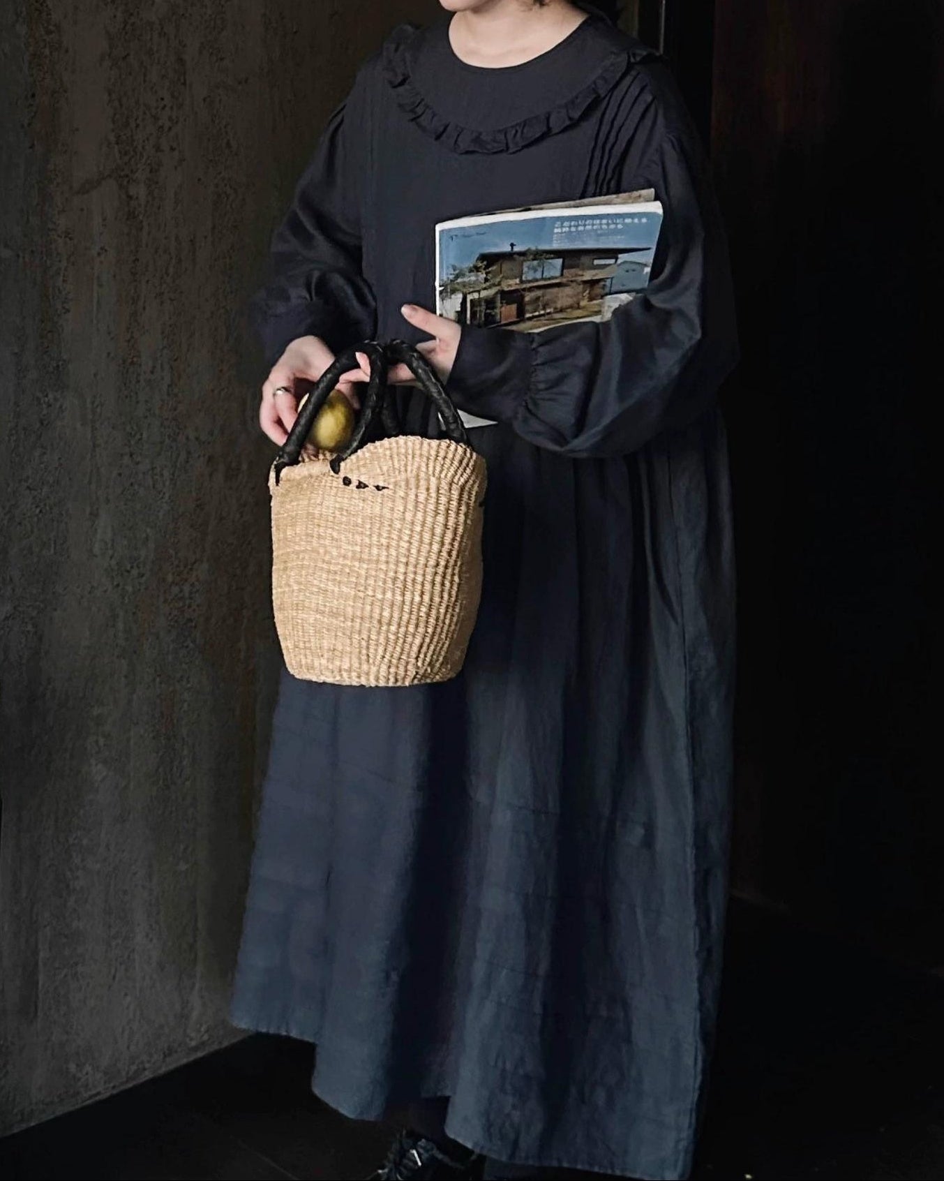 フリルカラーナチュラルワンピース 10013