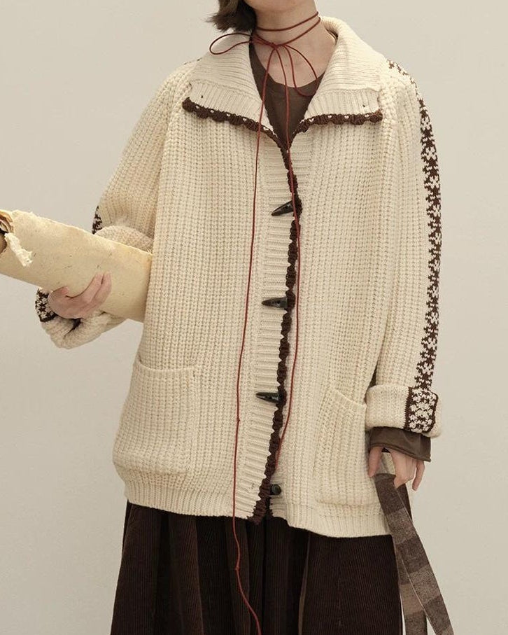 ラペルダッフルポケットニットカーディガン 10148