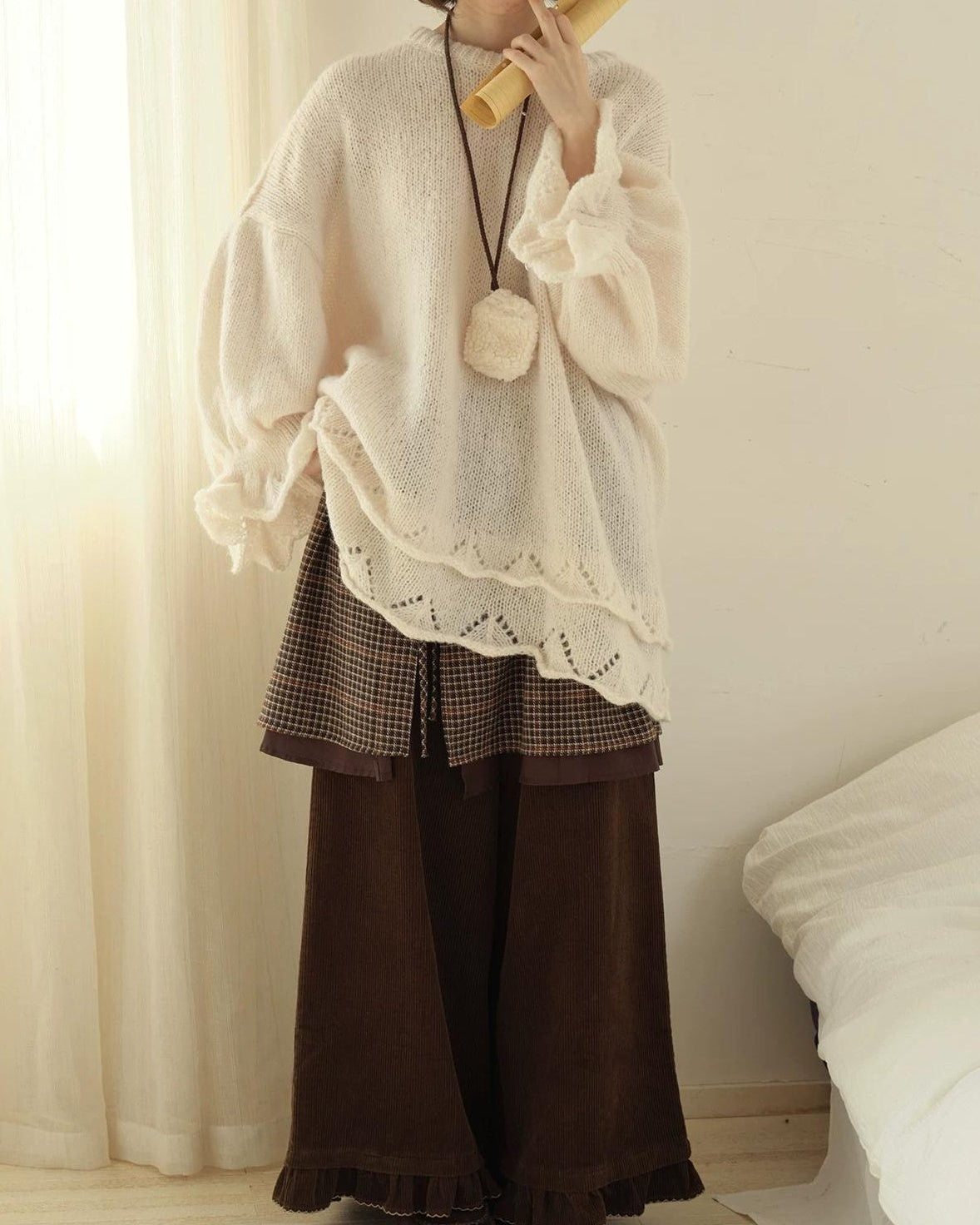 チェックレイヤードスカート 10199