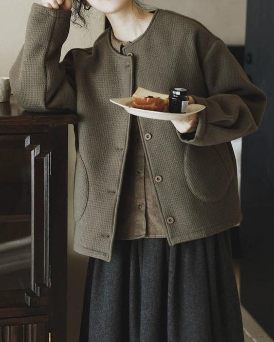 ラウンドポケットオーバーショートコート 10070