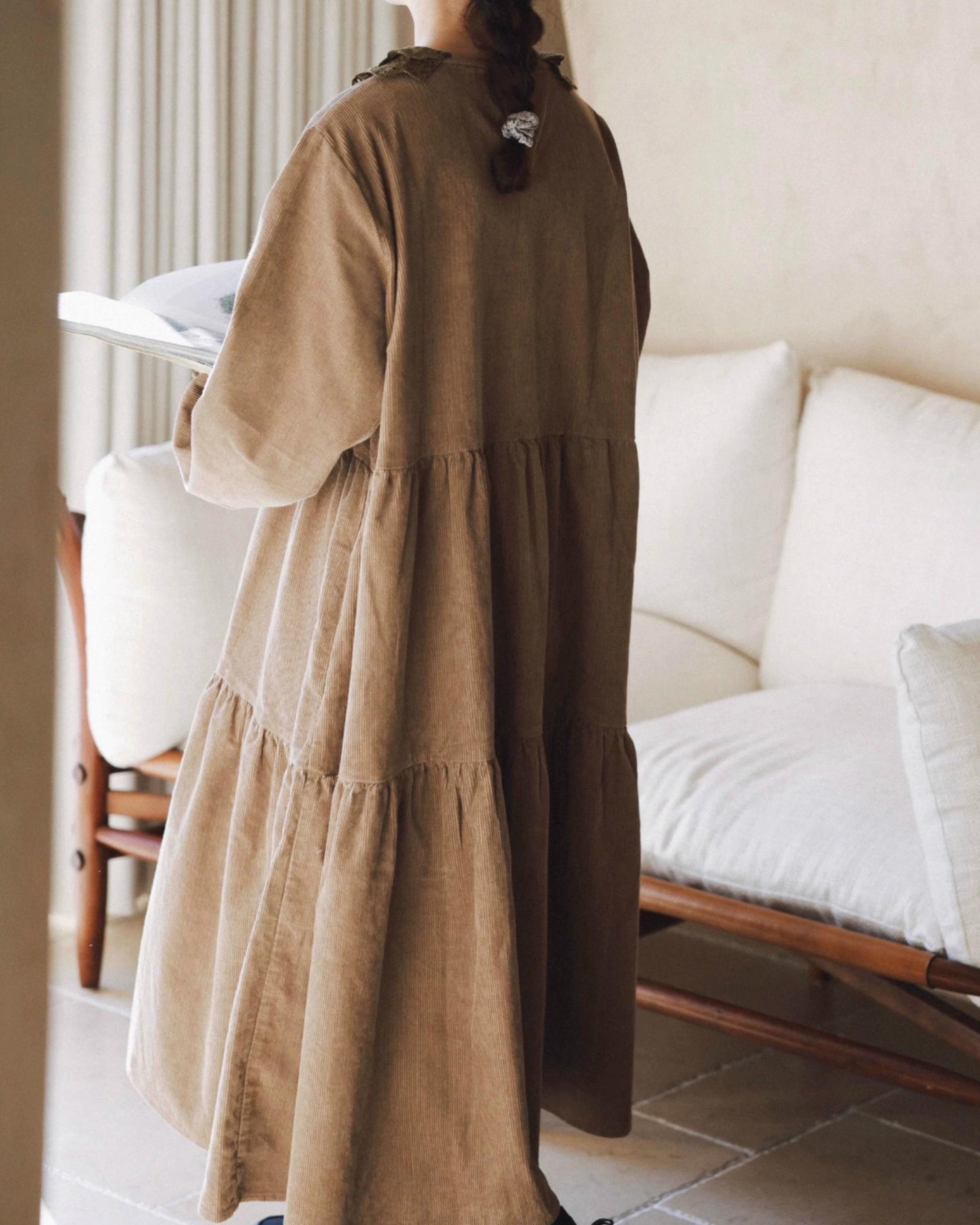 コーデュロイティアードワンピース 10069