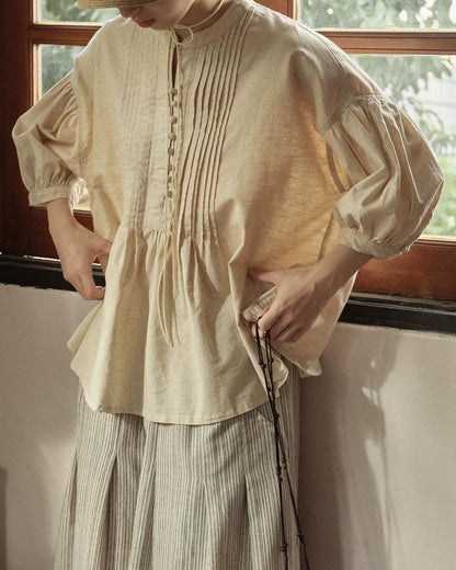 ヴィンテージピンタックハーフボタンエッセンス 10318