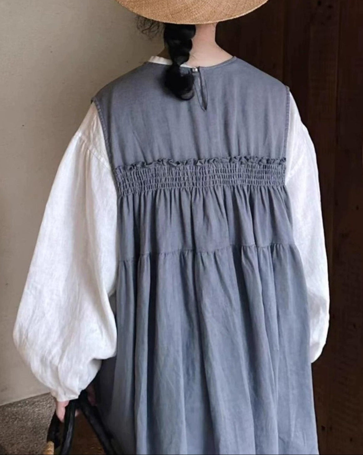 プリーツハイウエストベストワンピース 10014