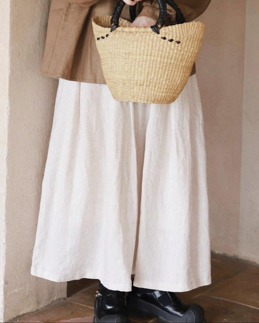 ハイウエストナチュラルAラインスカート 10040