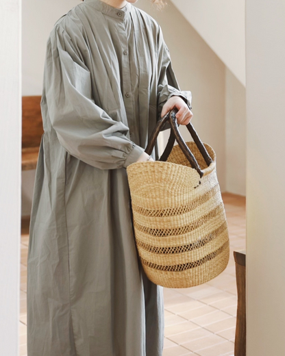 スタンドカラープリーツシャツワンピース 10088